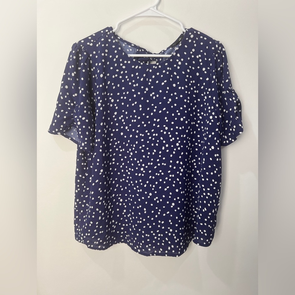 Papermoon Blue and White Speckled Dot Blouse